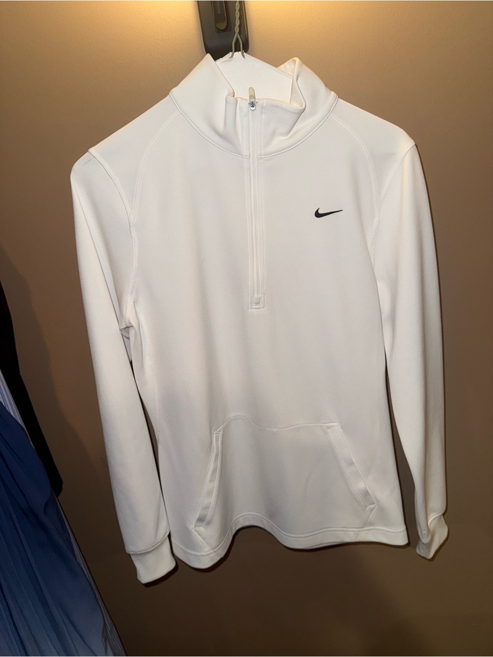 Nike White Half-Zip Performance Pullover